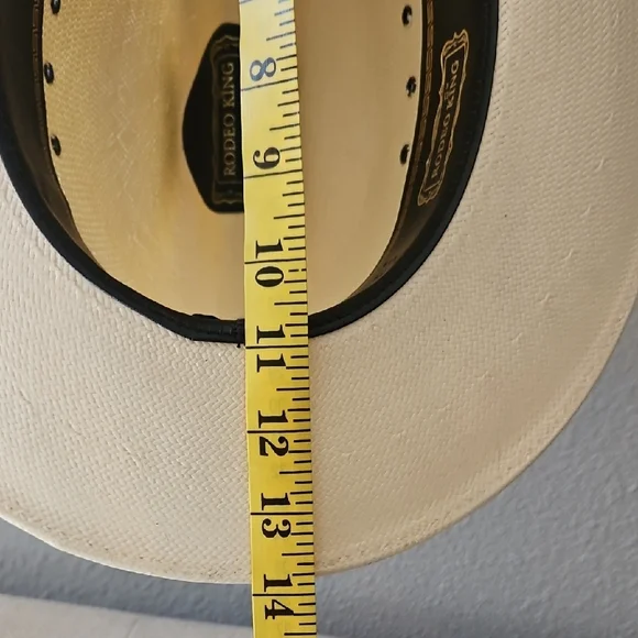 Women's Cream Straw Cowboy Hat with Black Hatband - Picture 10 of 10